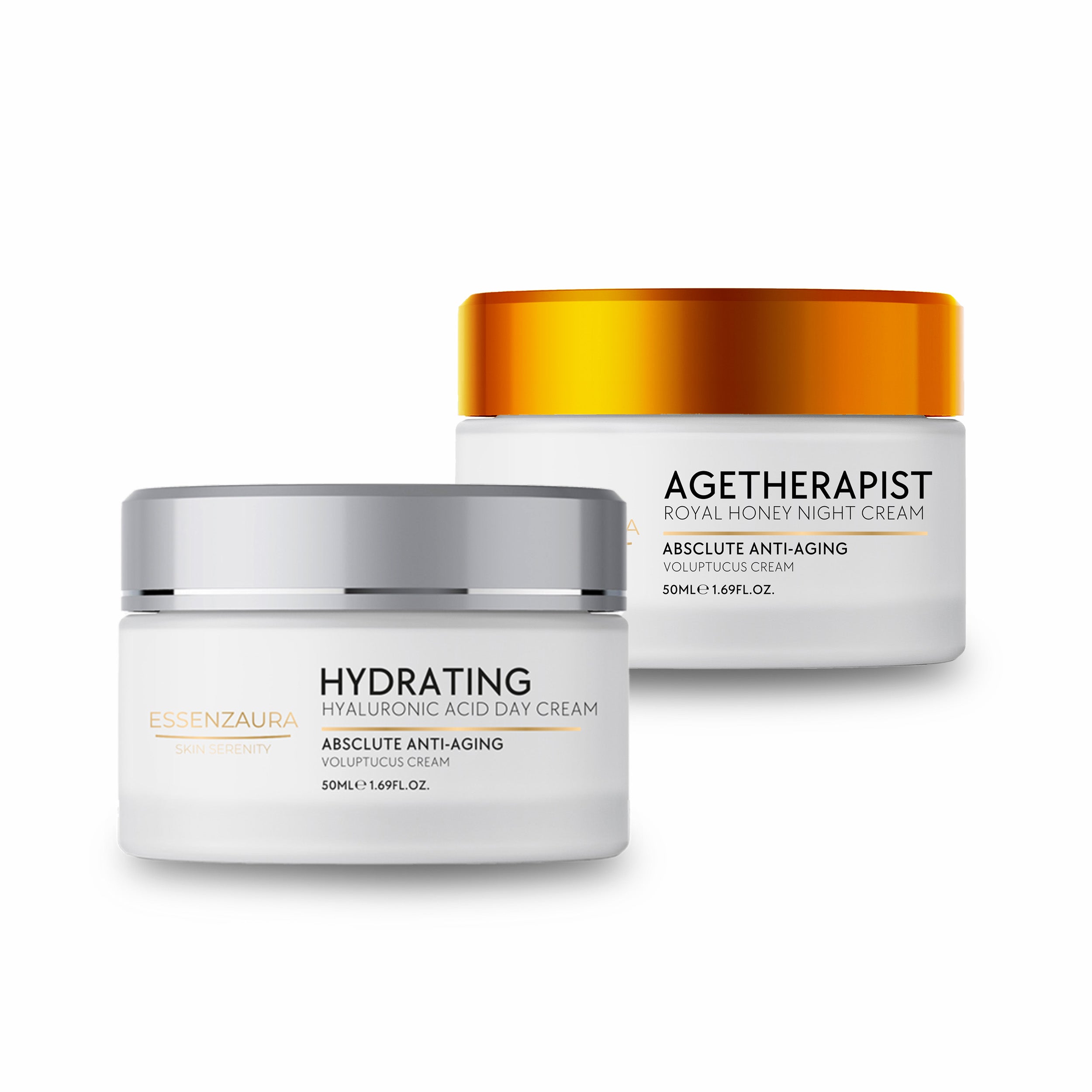 Essenzaura Hydrating Hyaluronic Acid Day & Agetherapist Royal Honey Face Night Cream