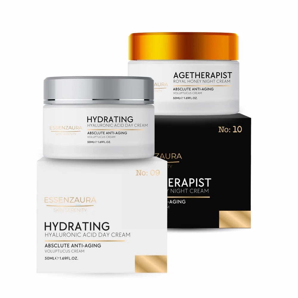Essenzaura Hydrating Hyaluronic Acid Day & Agetherapist Royal Honey Face Night Cream